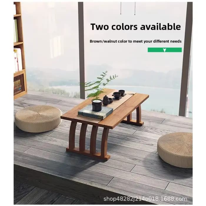 Table basse pliante en bambou de style japonais pour fenêtre en baie