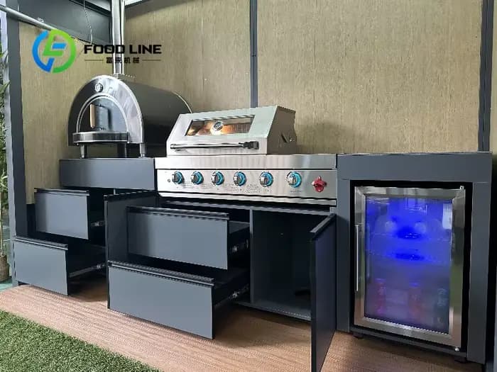 Ensemble de cuisine extérieure haut de gamme 2025 résistant aux intempéries – Grilles