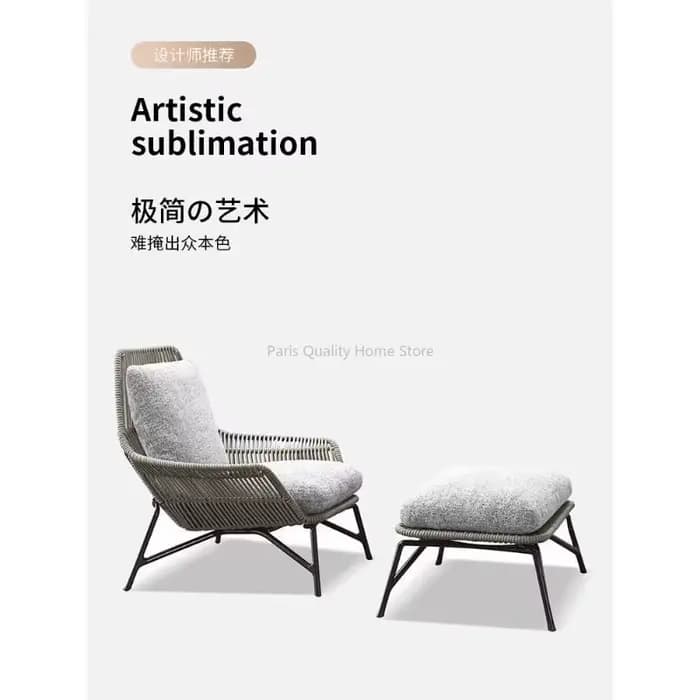 Chaise nordique en rotin pour balcon extérieur