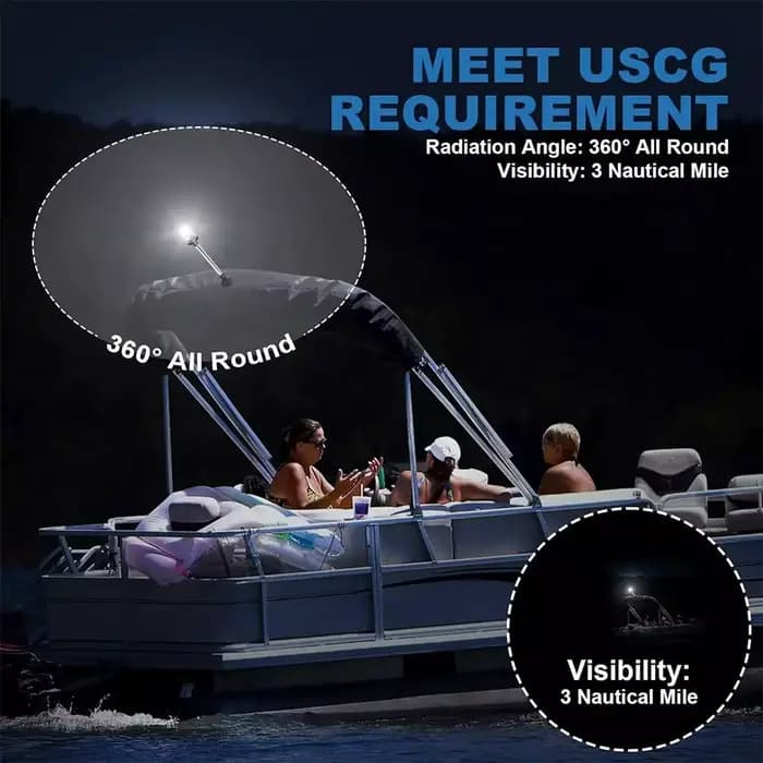 Feu de navigation complet à LED marine 360 ° Visibilité 3 milles nautiques IP67 étanche 304 en acier inoxydable pour bateau et yacht L W3B2