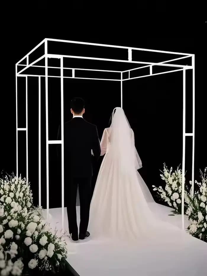 Pavillon de mariage élégant en fer forgé pour l'extérieur