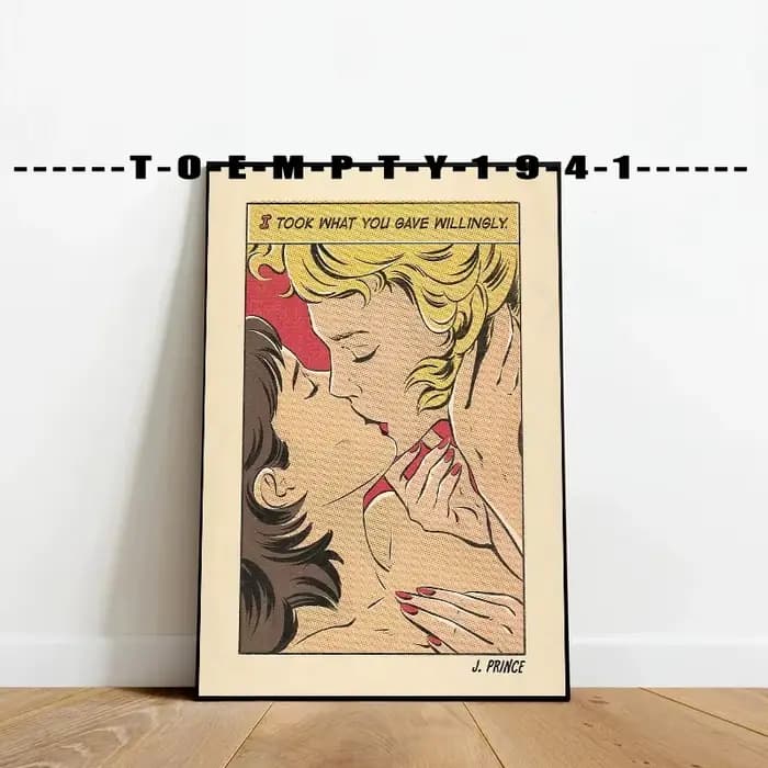 Affiche avec illustration de style bande dessinée lesbienne, impression sur toile, décoration murale, bar, maison, impressions drôles