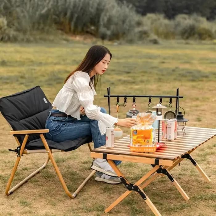 Tapis de siège de Camping de jardin pliant extérieur 103x76.5cm avec sangle de fixation coussin de chaise couette
