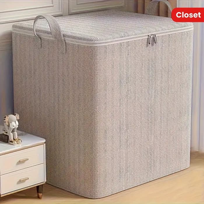 Boîte de rangement Extra Large avec couvercle, Design moderne permettant de gagner de l'espace, Durable pour vêtements, literie, Organization de la maison, garde-robe mobile