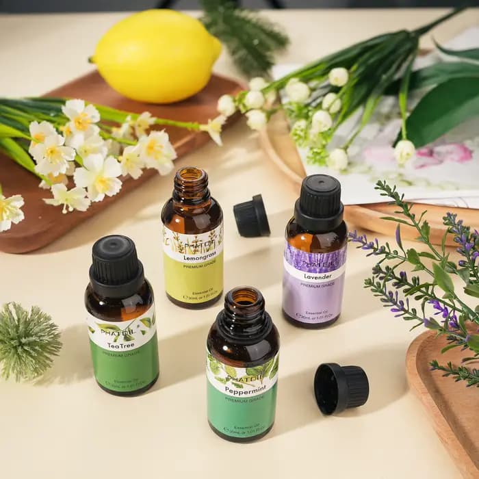 PHATOIL 1 pièces huile essentielle d'aromathérapie 30ml citron Eucalyptus lavande bergamote jasmin jiépro Rose vanille arôme huile essentielle