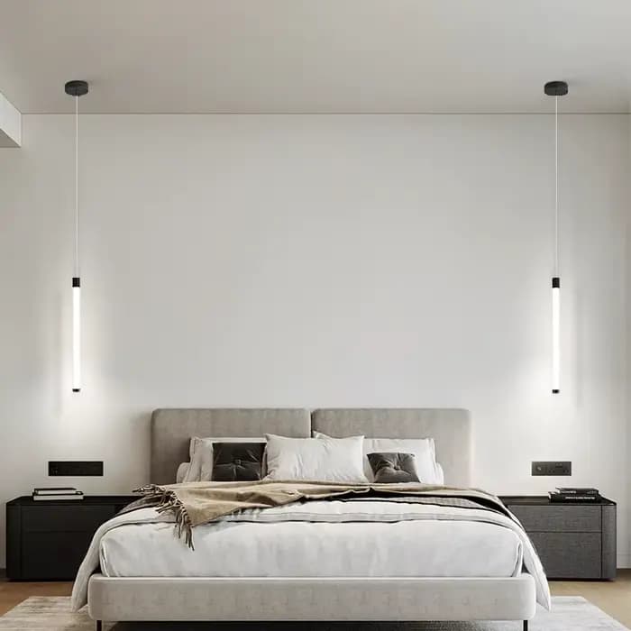 Lampe à suspension verticale minimaliste chambre salon Suspension mince suspension