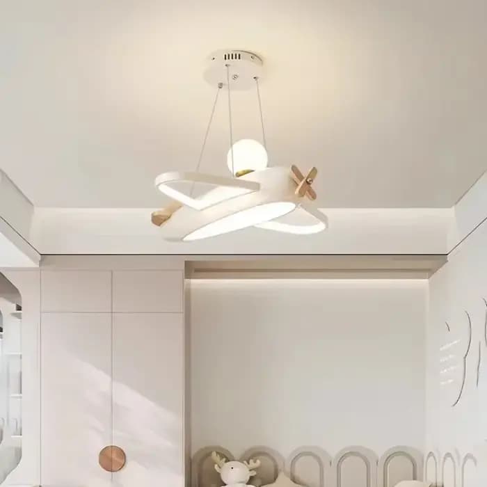 Plafonnier avion dessin animé enfants plafonnier Design créatif Led lampe blanche salon salle à manger bébé chambre décor lampe