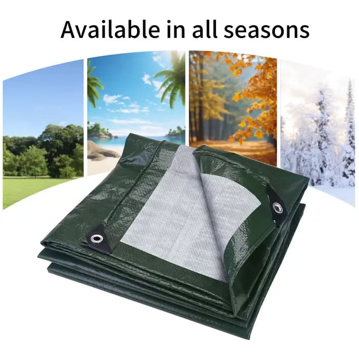 Grande bâche PE imperméable, couverture en feuille avec œillets renforcés, bâches imperméables pour piscine, caravane, couvertures de meubles de jardin