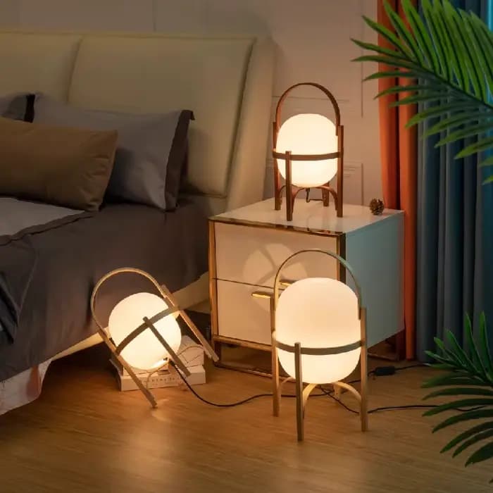 Bois Art moderne lampe de Table japonais chambre chevet Simple LED lampe de bureau salle à manger salon salle d'étude lampadaire décor luminaire