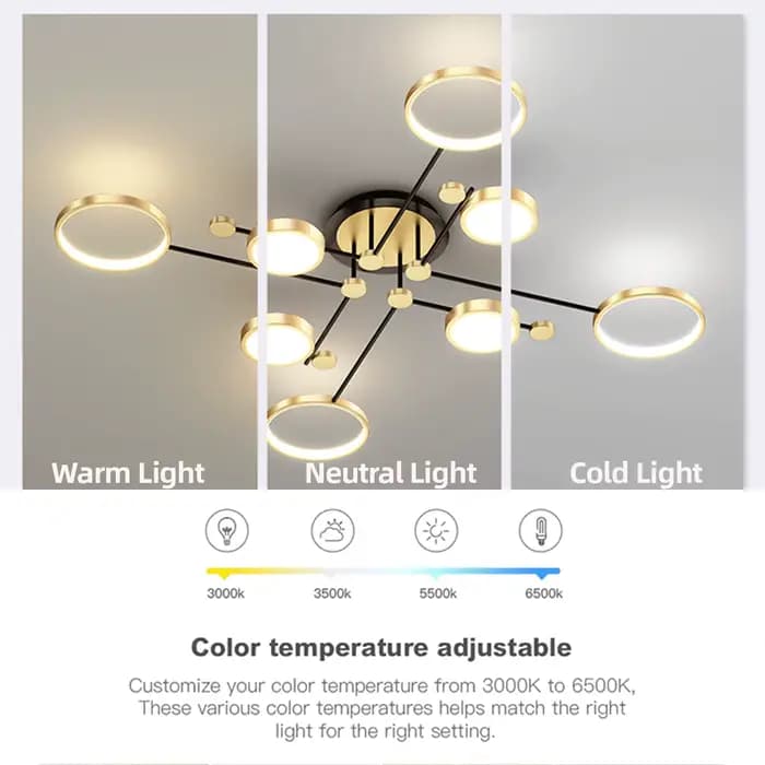 Nouveau lustre LED moderne éclairage pour salon chambre or plafond suspension lampe luminaire intérieur lumière Lustres plafonnier
