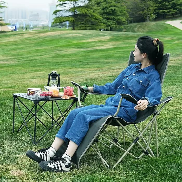 Accoudoir repose-pieds chaise pliante Camping stockage pêche voyage