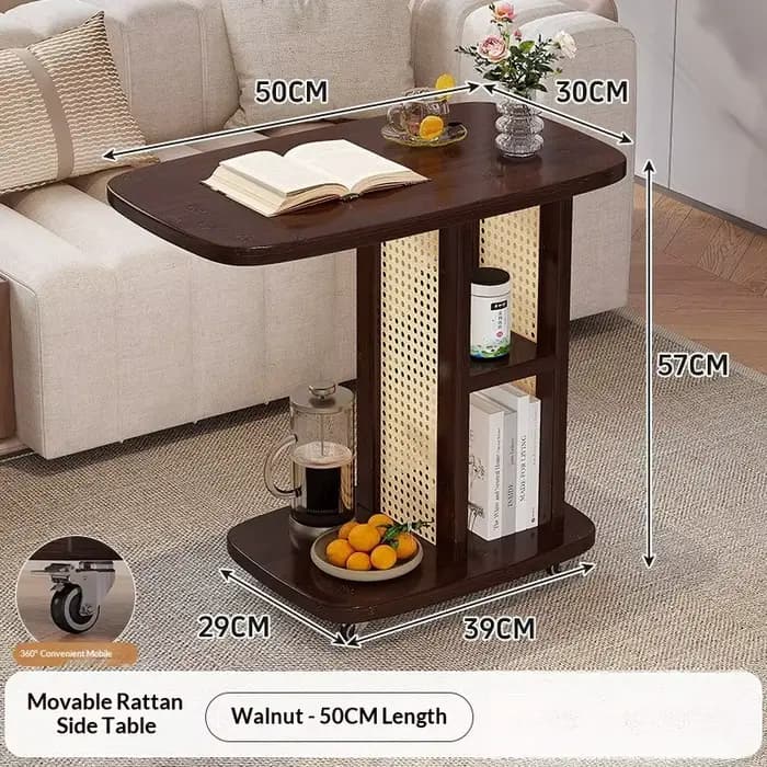 Table basse roulante Portable, Table d'appoint pour salon, canapé Compact, hauteur réglable, meubles de luxe pour salon