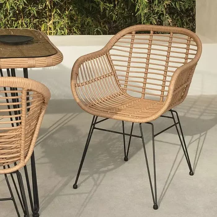 MOMO Ins – ensemble de trois pièces de balcon extérieur en rotin
