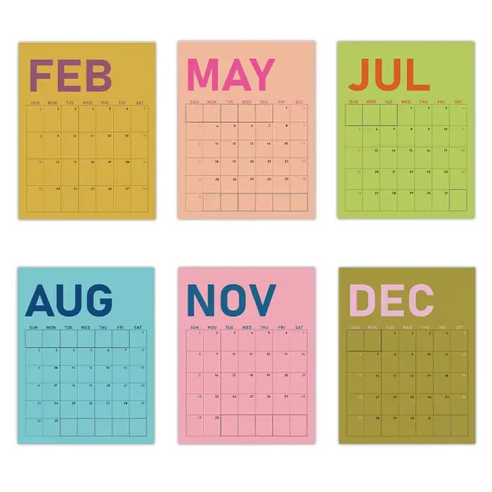 Calendrier mural 2026, Design géométrique abstrait, couleur Morandi, planificateur de 12 mois, cadeau d'anniversaire parfait, noël et nouvel an, 1 pièce