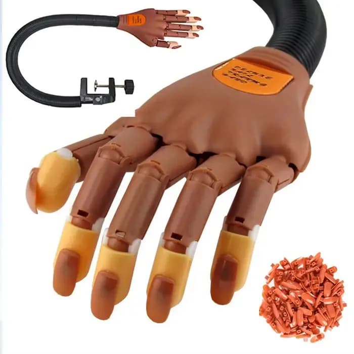 Main d'entraînement professionnelle pour la manucure, 1 boîte de modèle de main d'entraînement pour la manucure avec faux ongles, outil de manucure pour la maison et le salon