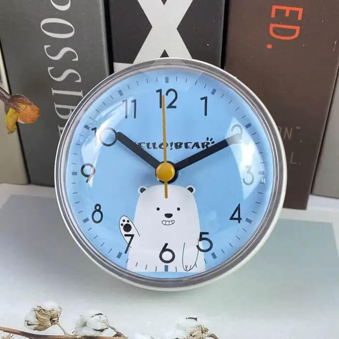 Horloge murale minimaliste moderne pour salon, mini-horloge artistique 3D à ventouse, horloge de douche, décoration intérieure