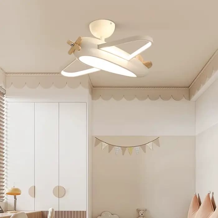 Plafonnier avion dessin animé enfants plafonnier Design créatif Led lampe blanche salon salle à manger bébé chambre décor lampe