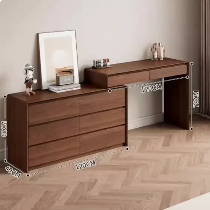 Coiffeuse moderne minimaliste en bois, multifonctionnelle avec rangement, pour maquillage et coiffure, mobilier de chambre