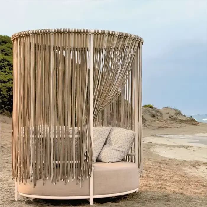 Chaise longue ronde d'extérieur de style européen