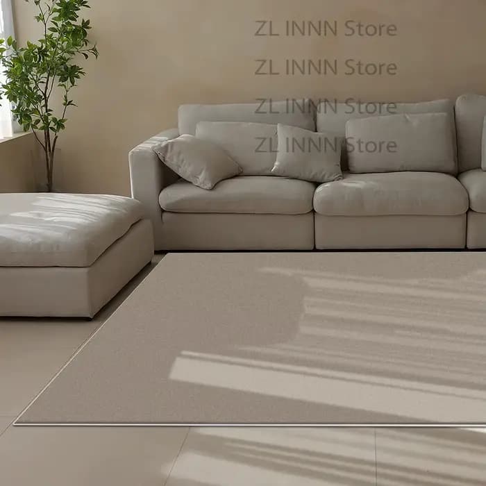 Tapis de salon noir uni, antidérapant, lavable, grand format, en velours court, moelleux, pour chambre et canapé