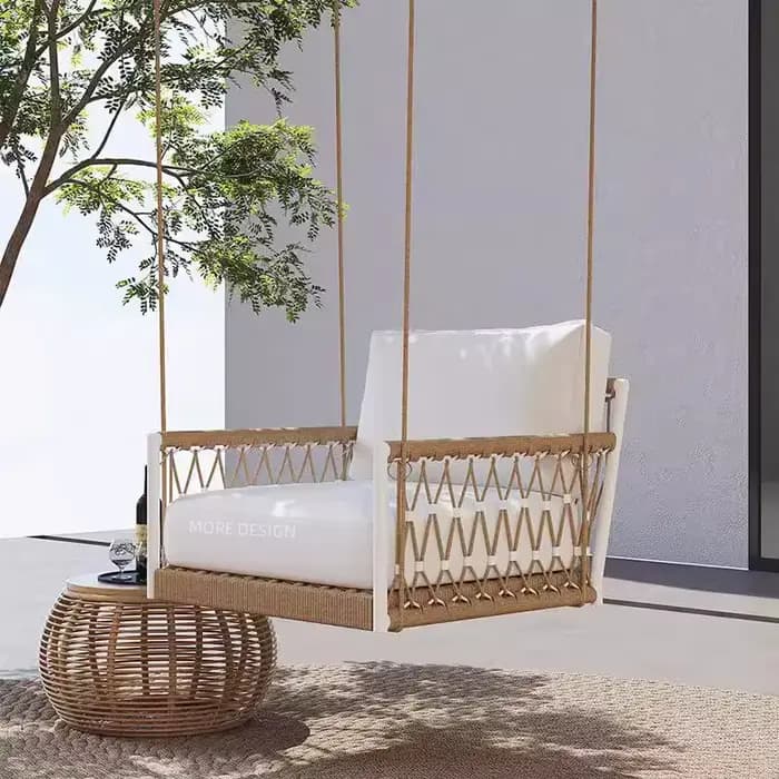 Vente chaude corde meubles de jardin cadre panier chaise en rotin