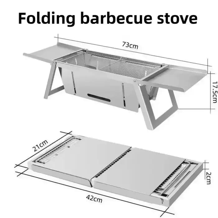 Barbecue au charbon de bois en acier inoxydable