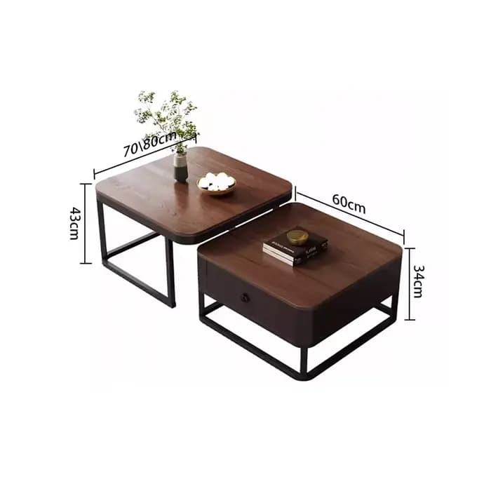 Table basse esthétique carrée rangement universel