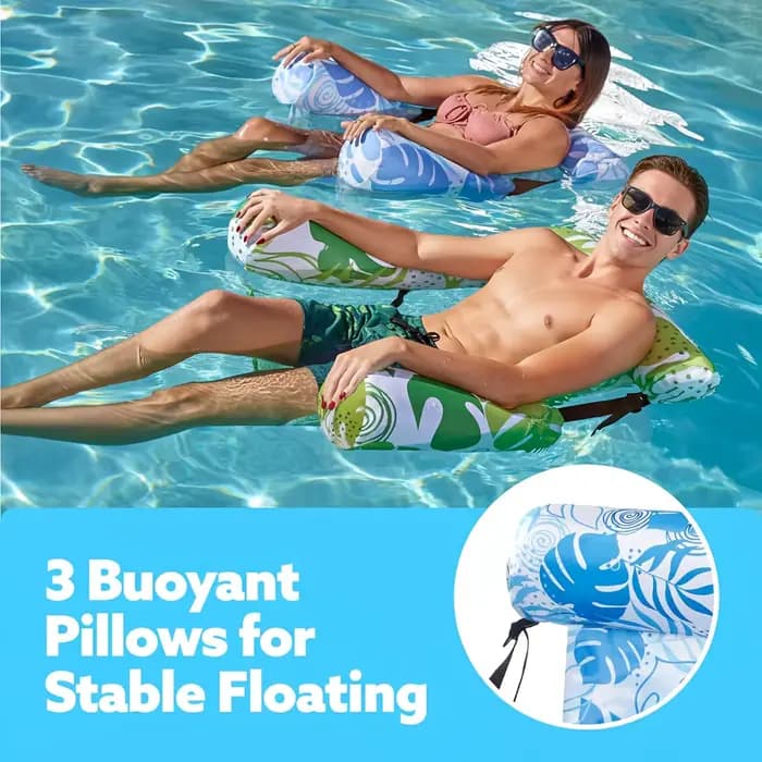 Fauteuil flottant gonflable pour adultes, chaise longue flottante, flotteur de piscine gonflable, chaise flottante pour fêtes estivales, plage, lac, divertissement aquatique