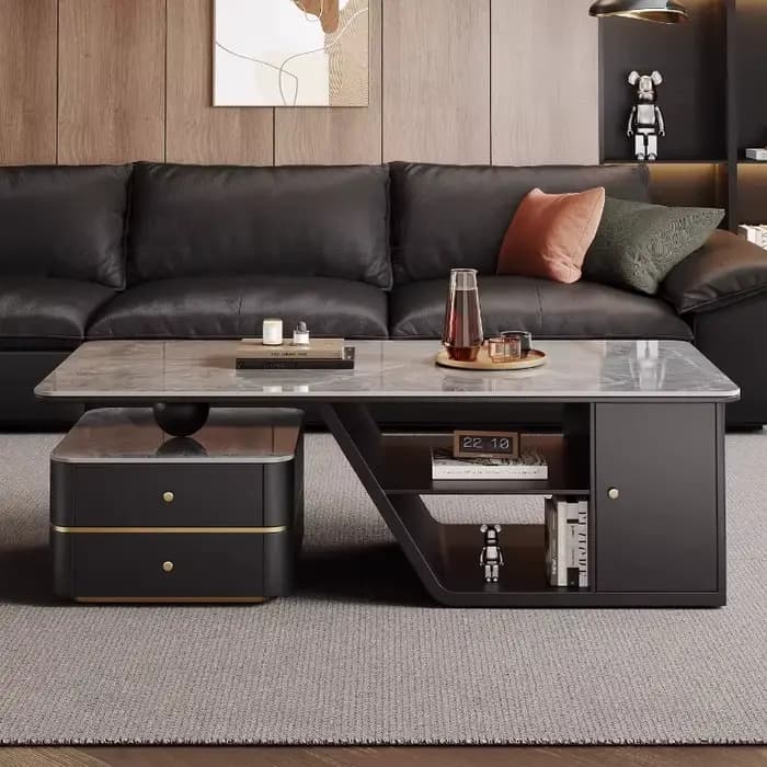 Table basse au design moderne avec rangement pour magazines