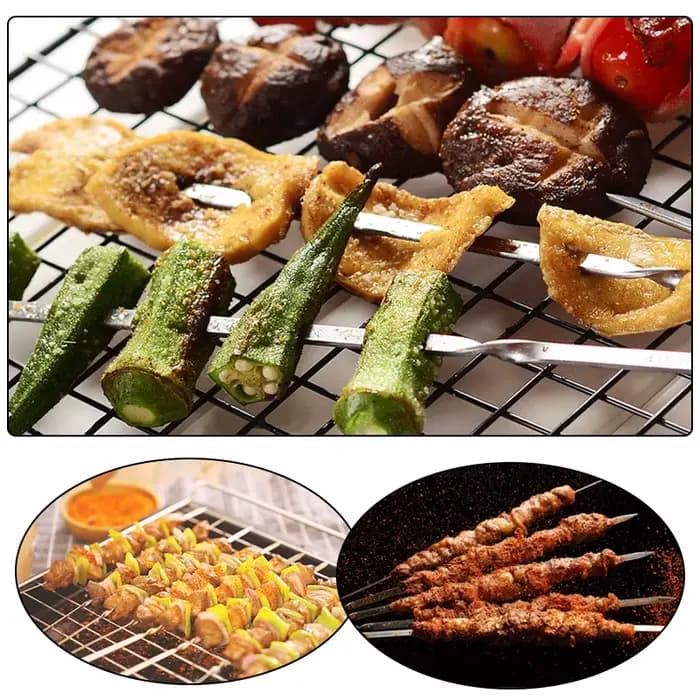 Brochettes de Barbecue réutilisables en acier inoxydable