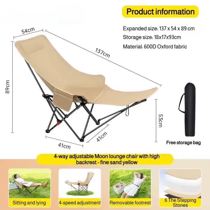 Chaise pliante réglable d'extérieur