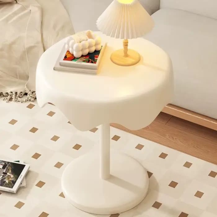 Table basse rose mignonne, ronde, pas chère, pour chambre à coucher, style crème moderne, table basse pour salon, meubles Dopamine