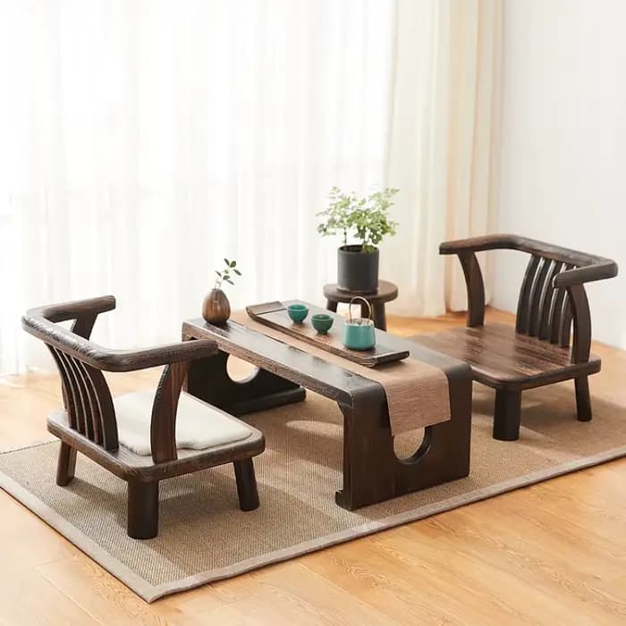 Japon siège bas japonais Tatami méditation Zaisu chaise avec dossier pour salon lit canapé lecture balcon meubles d'appoint