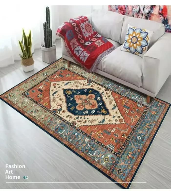 Tapis persan ethnique marocain nordique, antidérapant, pour salon, chambre à coucher, canapé, balcon, cuisine