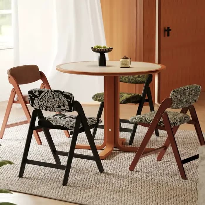 Chaises de salle à manger rembourrées vintage