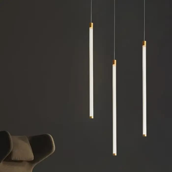 Lampe à suspension verticale minimaliste chambre salon Suspension mince suspension