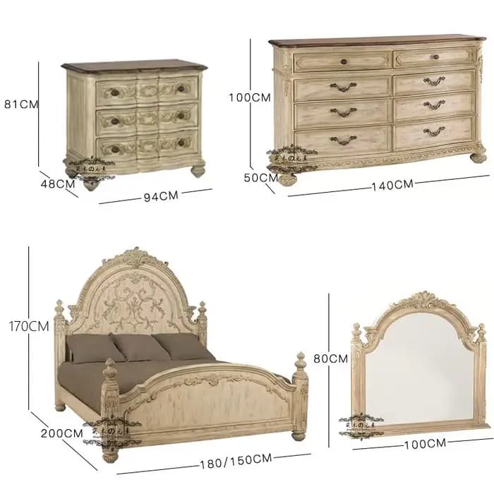 Lit de salon français, tables de chevet