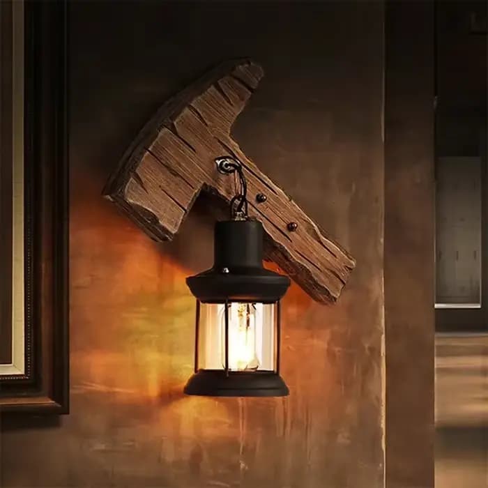 Applique Murale LED en Bois de Style Industriel, Luminaire Décoratif d'Nik, Idéal pour un Salon, une Chambre à Coucher ou un oral et, 73 Bars