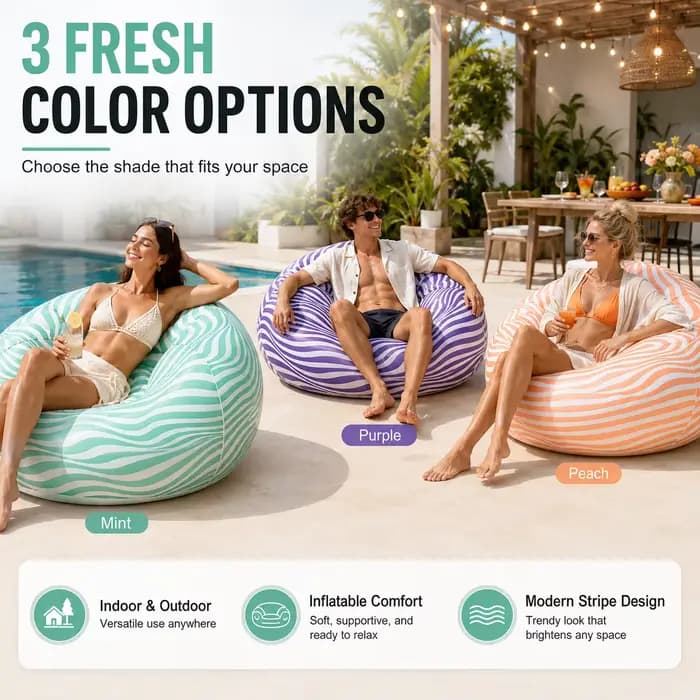 1PC Fauteuil gonflable type pouf