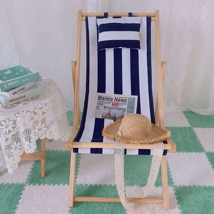Chaise de Camping pliante en bois rose