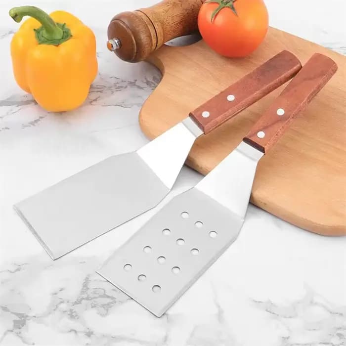 Spatule et grattoir à gril en acier inoxydable