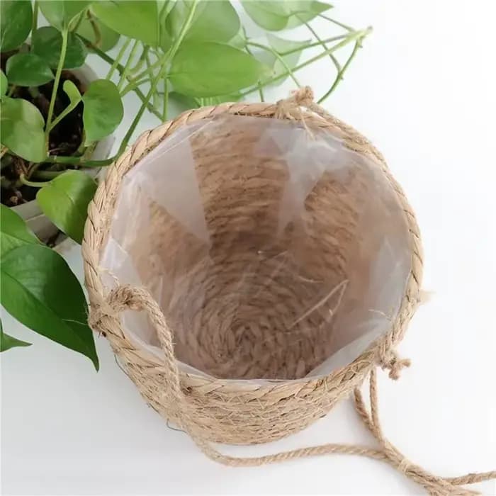 Jardinière suspendue en macramé