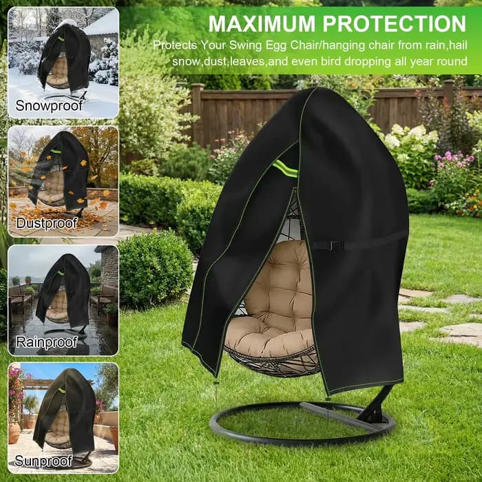 Housse de chaise suspendue œuf de patio améliorée avec fermeture éclair