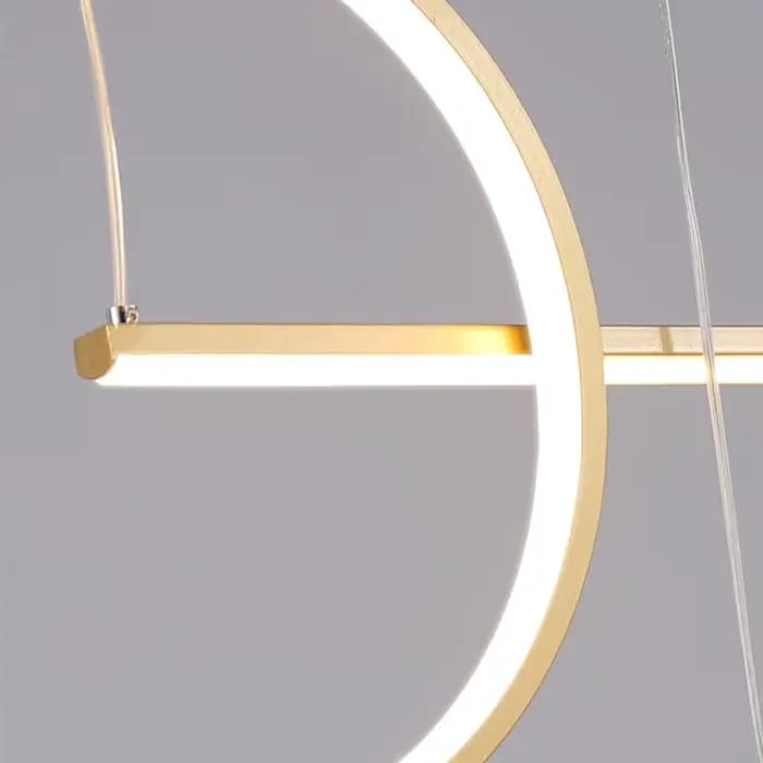 Plafonnier LED suspendu au design moderne minimaliste, éclairage d'intérieur, luminaire décoratif de plafond, disponible en noir et en or, idéal pour un salon, une salle à manger ou un café