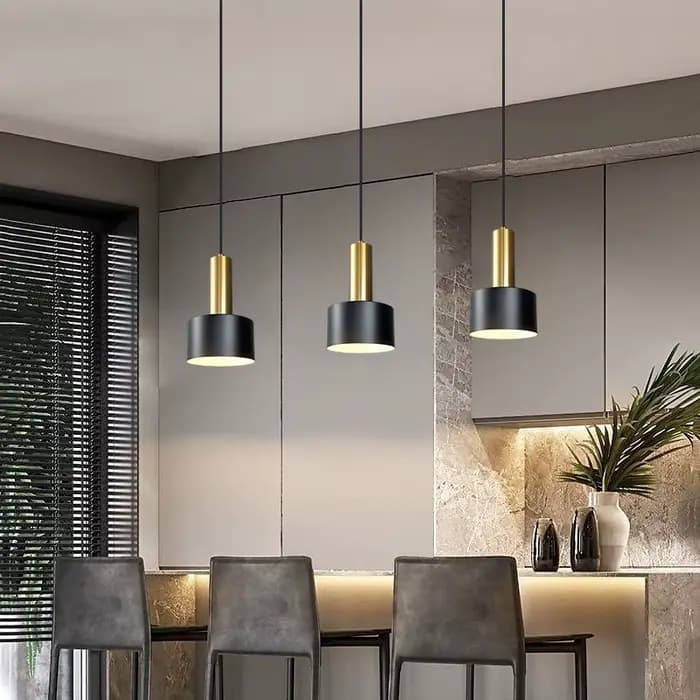 Éclairage pour salon décor à la maison nordique Simple Restaurant trois lustres de luxe moderne chambre chevet longue Table barre lampe