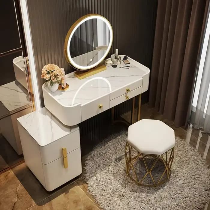 Table de toilette d'angle avec rangement pour bijoux, meuble de rangement moderne pour chambre à coucher, coiffeuse, meuble de maison