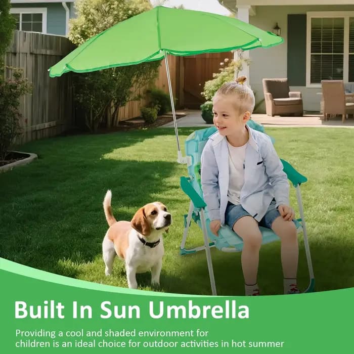 Chaise de plage pliable pour enfants avec parasol