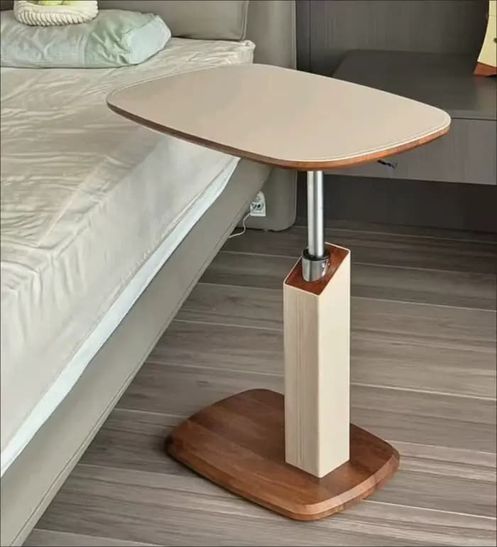 Table de lit d'appoint réglable multifonctionnelle, bureau rotatif réglable en hauteur pour ordinateur portable, mobilier de bureau d'étude à domicile