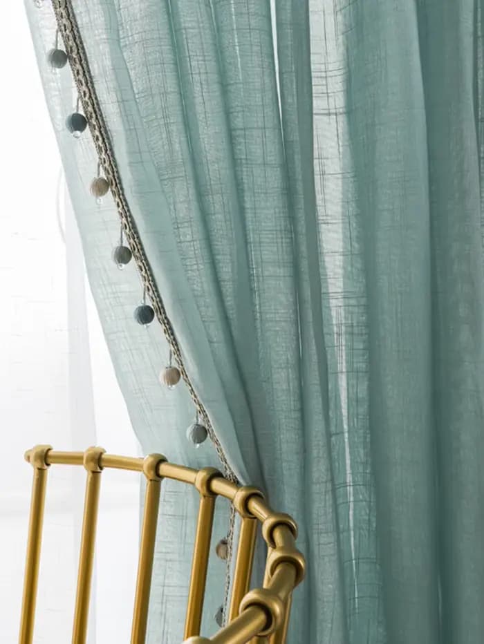 Lin japonais simple pour salon, document solide, lac vert pour chambre d'enfant