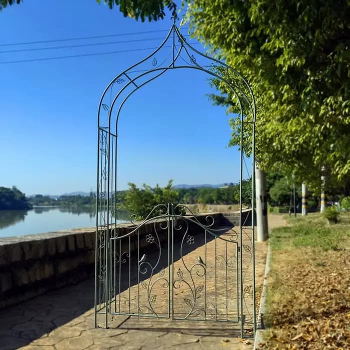 Arche de jardin décorative en fer forgé, en métal, pour l'extérieur
